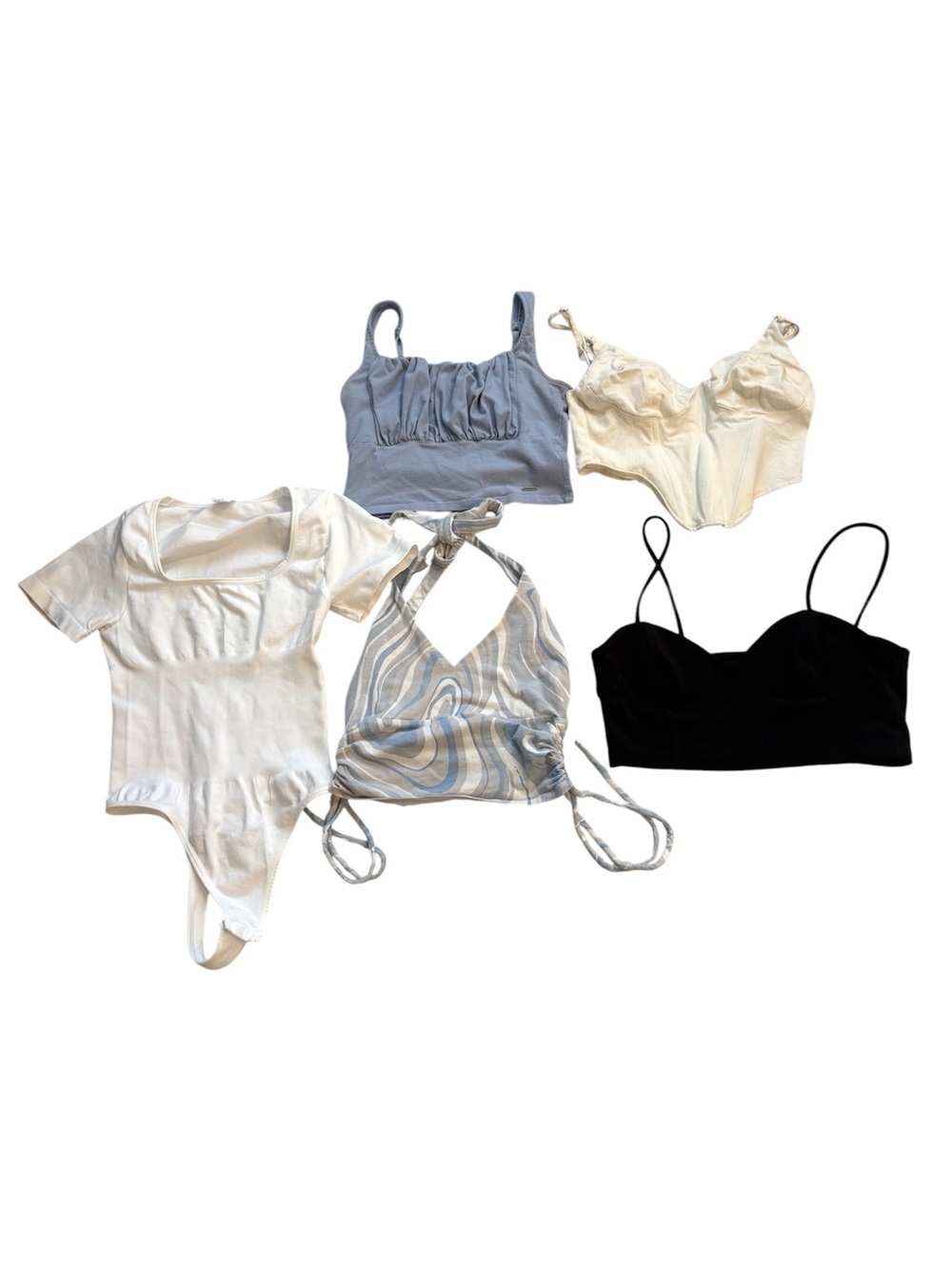 Lot Of 5 Tops Size S Hollister Zara LA Hearts Unbranded Cropped Casual Basics